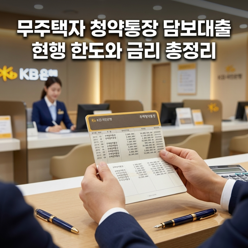 무주택자 청약통장 담보대출 한도와 금리 총정리