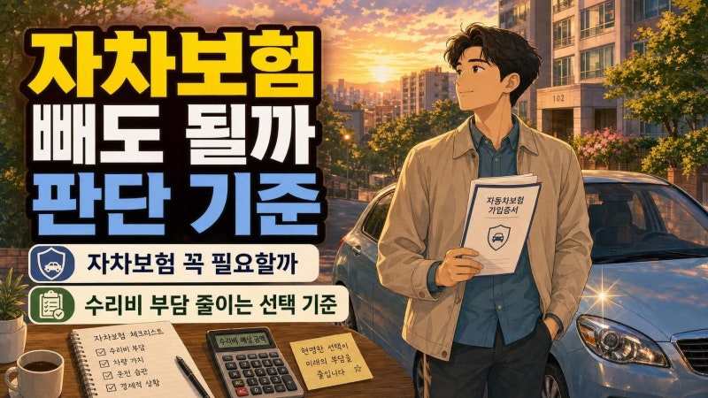 자동차 보험 자차보험 뜻과 필요성, 빼면 아끼는 걸까 손해 보는 걸까