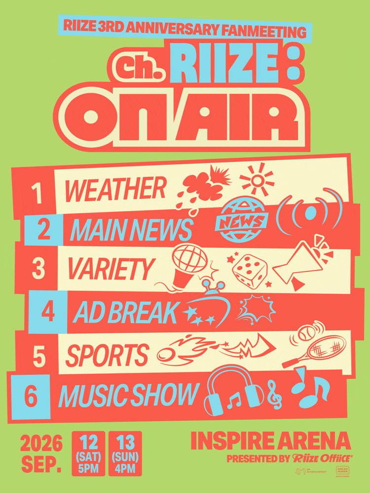 RIIZE 3RD ANNIVERSARY FANMEETING - Ch. RIIZE : ON AIR | RIIZE Fan Meeting: Basic Info, Cast, Lineup, Ticket Reservations