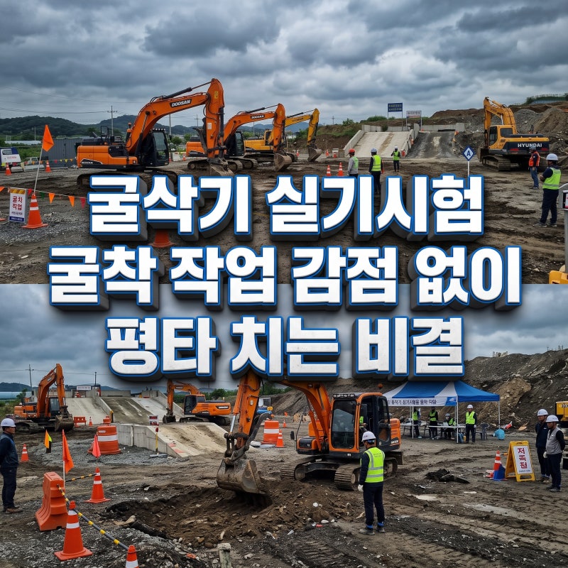 굴삭기 실기시험 굴착 코스 평타 치며 점수 지키는 법