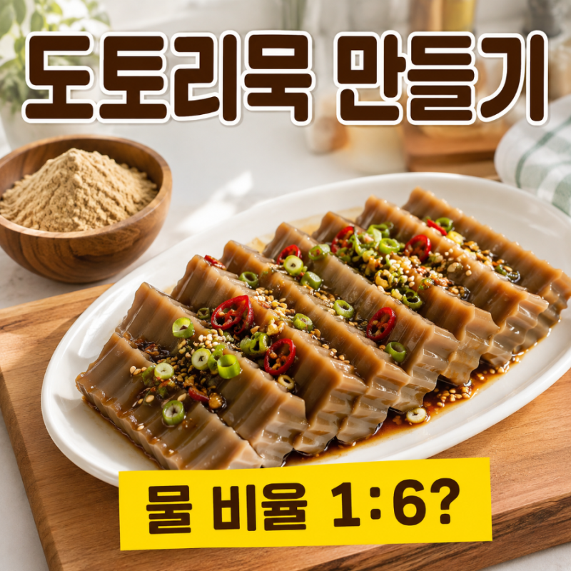 도토리묵 만들기 물 비율 1:6, 실패 줄이는 묵 쑤는법