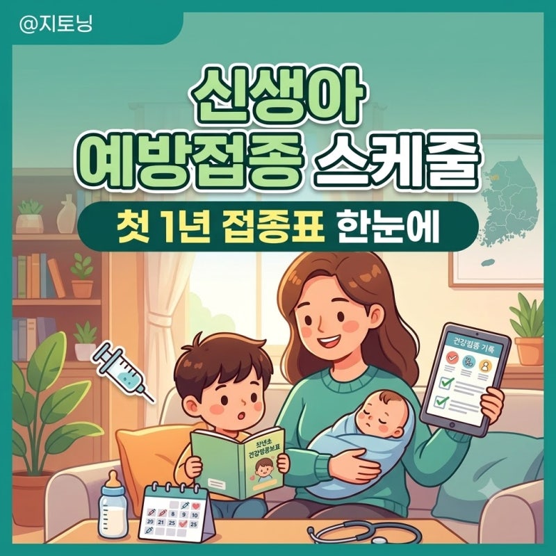 신생아 예방접종 스케줄 BCG B형간염, 첫 1년 접종표 한눈에