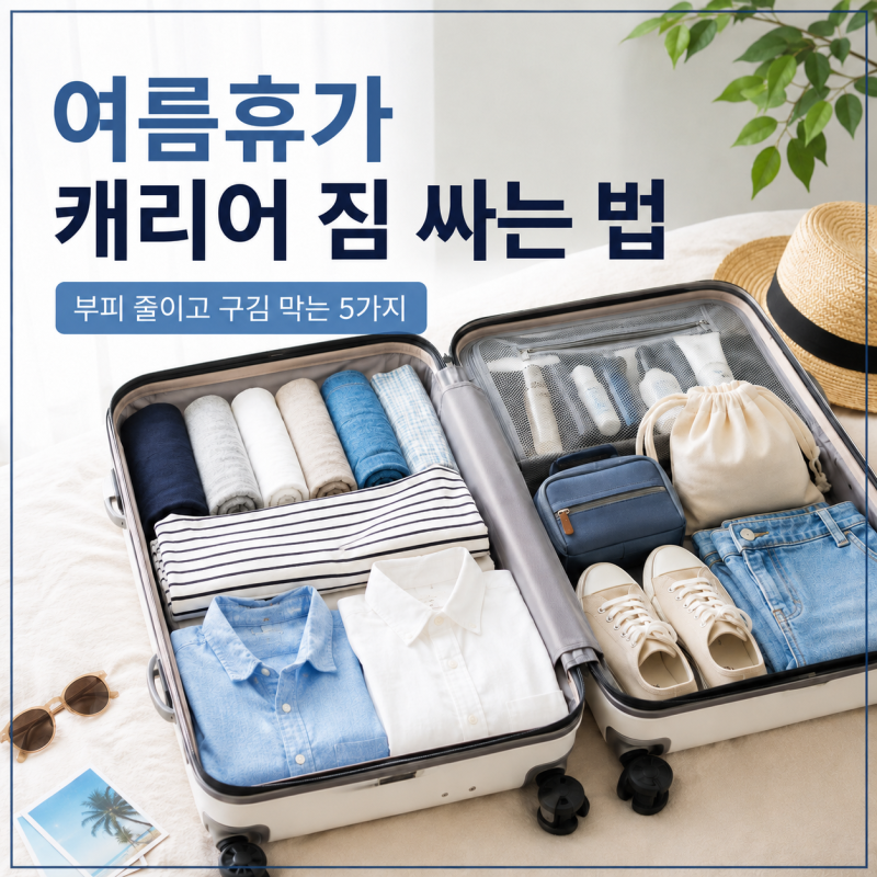 여름휴가 캐리어 짐 싸는 법｜부피 줄이고 옷 구김 막는 5가지 방법