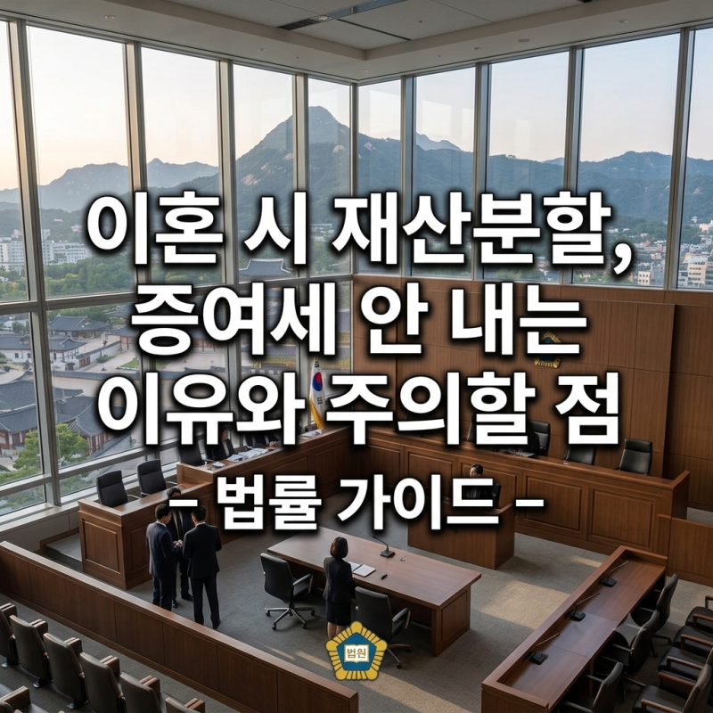 이혼 시 재산분할, 증여세 안 내는 이유와 주의할 점