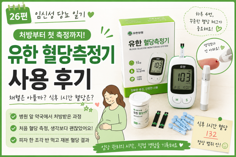 임신성 당뇨 혈당측정기 유한 혈당측정기로 시작했습니다. 첫 혈당 측정 후기