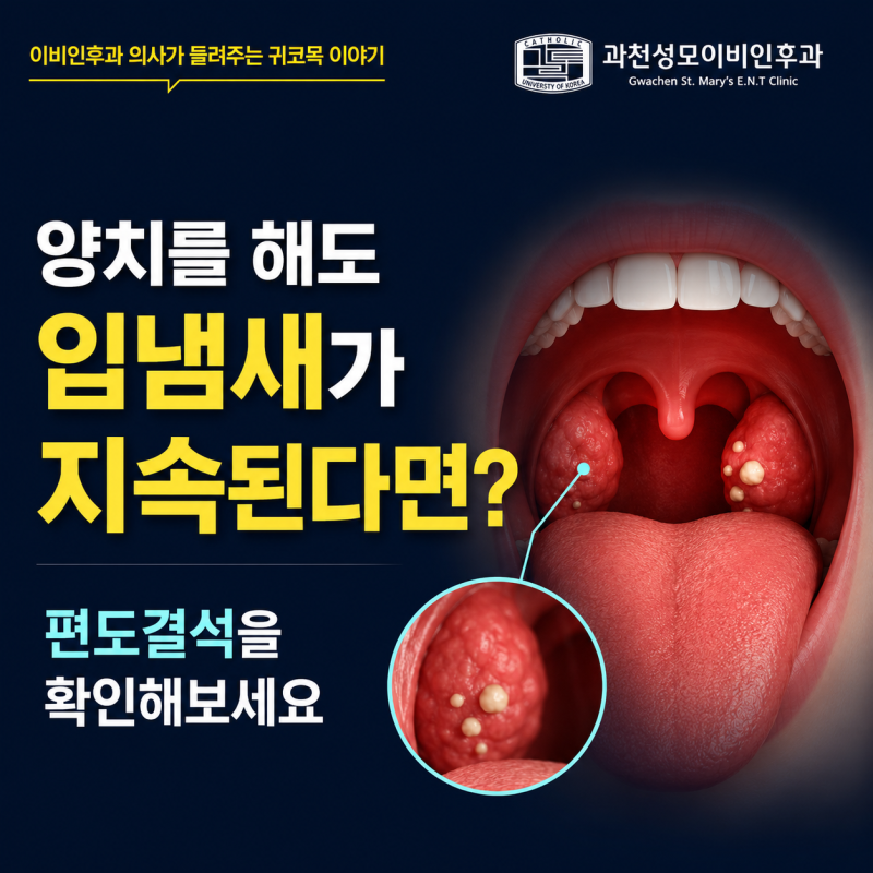 편도결석, 입냄새의 숨은 원인일 수 있습니다