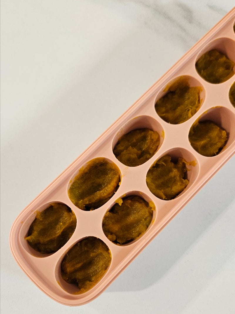 초기 토핑 이유식ㅣ 단호박 큐브 만들기