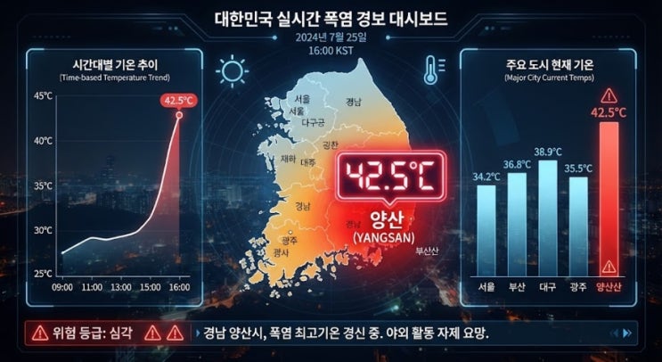 [WCOF 26.8.2 News] 2026년 8월 2일 경남 <b>양산 42.5도</b> 기상 관측... 