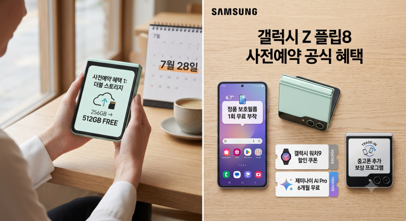 갤럭시 Z플립8 사전예약 사은품 및 자급제 할인 혜택 총정리
