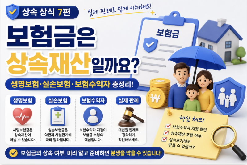 보험금도 상속재산일까요?｜생명보험·실손보험·보험수익자 쉽게 이해하기