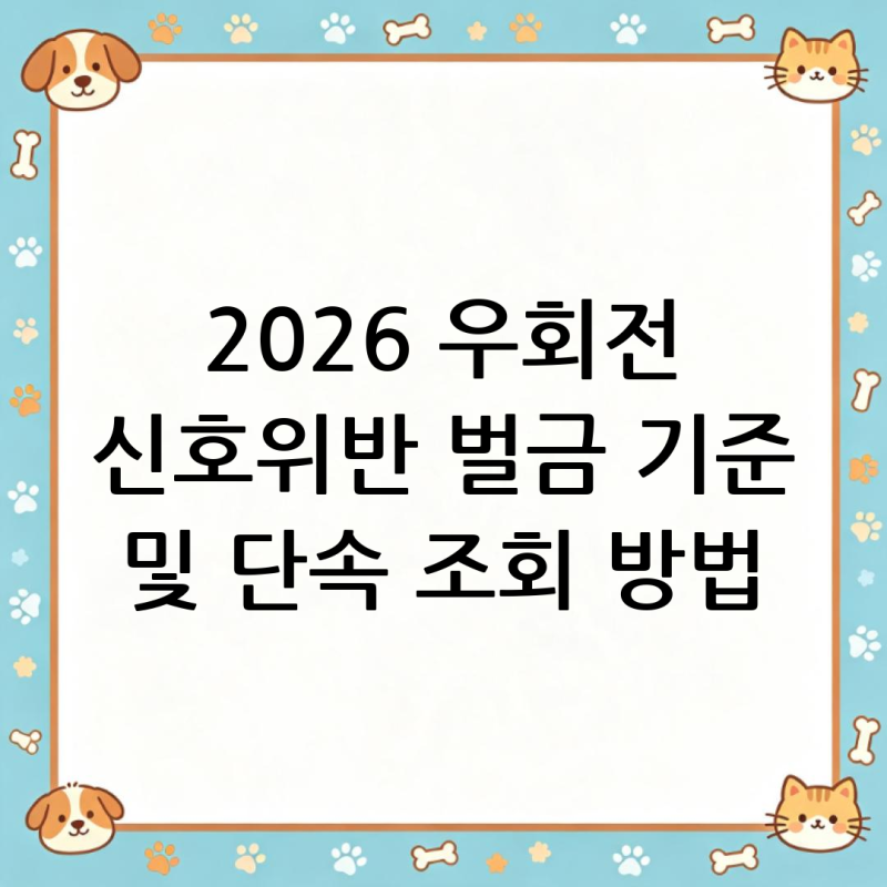 2026 우회전 신호위반 벌금 기준 및 단속 조회 방법