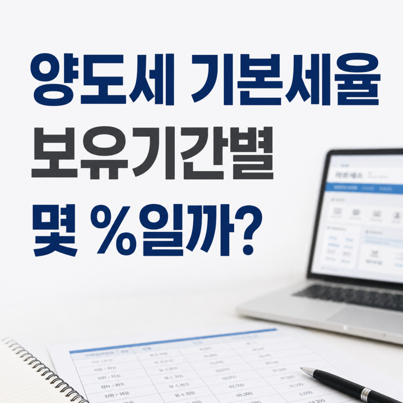 양도세 기본세율ㅣ보유기간별 내 세율 몇 %일까? 2026 세율표