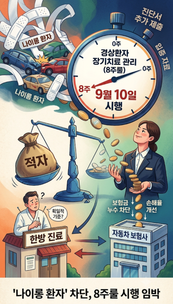 '나이롱 환자 철퇴 8주룰' 9월 시행 유력…차보험 적자 고리 끊어낼까