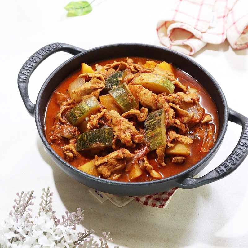 고추장 돼지고기 애호박찌개 레시피 애호박 감자 찌개 짜글이 만들기