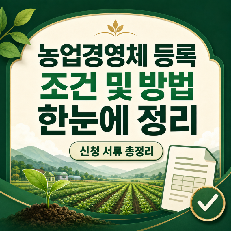 농업경영체 등록 조건 및 방법 한눈에 정리 (신청 서류 총정리)
