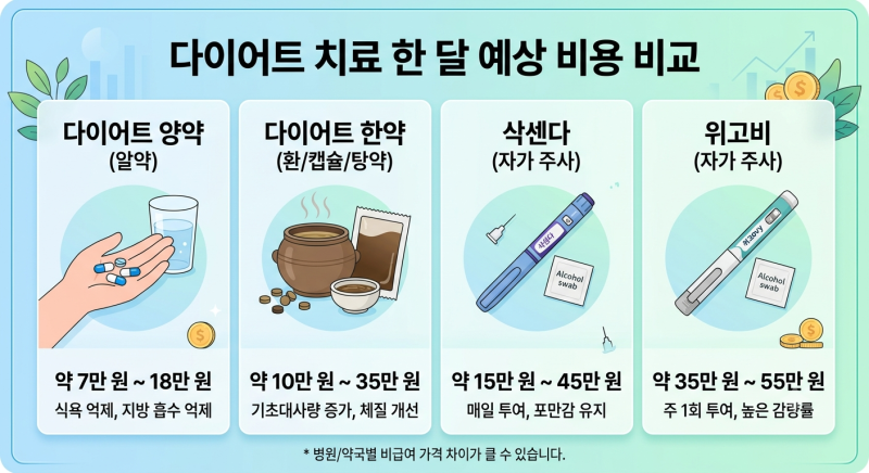 다이어트약 처방 한 달에 얼마일까? 양약·한약·주사 치료 비용 및 가격 완벽 비교
