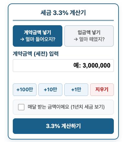 세금 3.3% 계산기 실수령액 확인법, 5월에 돌려받는 제13월의 월급
