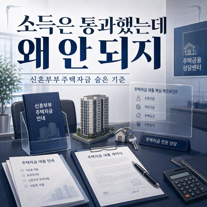 “소득은 통과했는데 왜 안 되지” 신혼부부주택자금에 숨은 기준