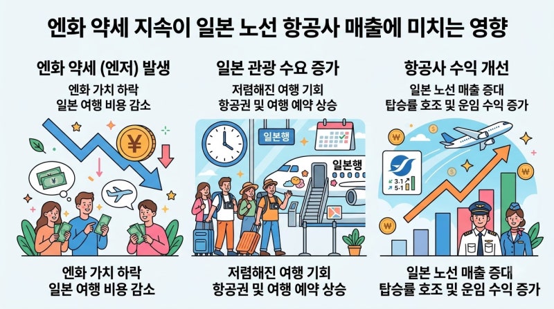 엔저 현상 지속 시 일본 노선 항공사 매출 수혜 영향 총정리