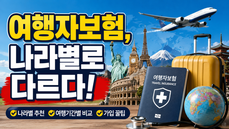 나라별·여행기간별 여행자보험 추천, 어디로 며칠 가느냐에 따라 다릅니다