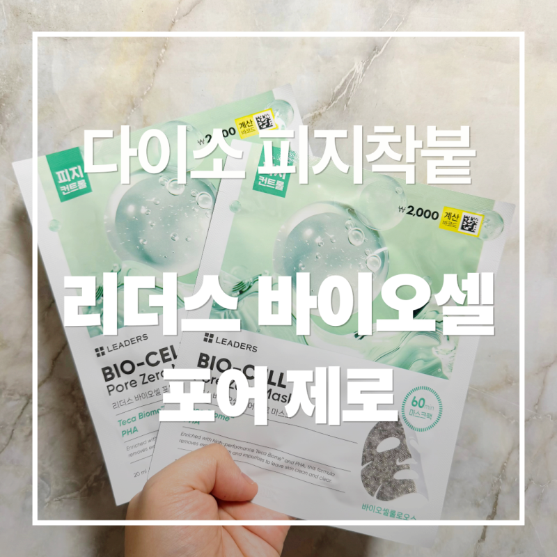 여름철 피지, 모공 고민 해결? 다이소 피지 착붙 '리더스 바이오셀 포어 제로마스크' 내돈내....