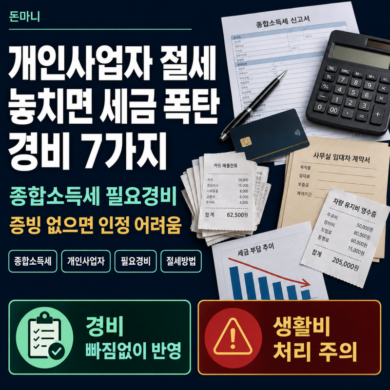 개인사업자 종합소득세 폭탄 피하는 법, 세무사도 꼭 확인하는 필요경비 7가지