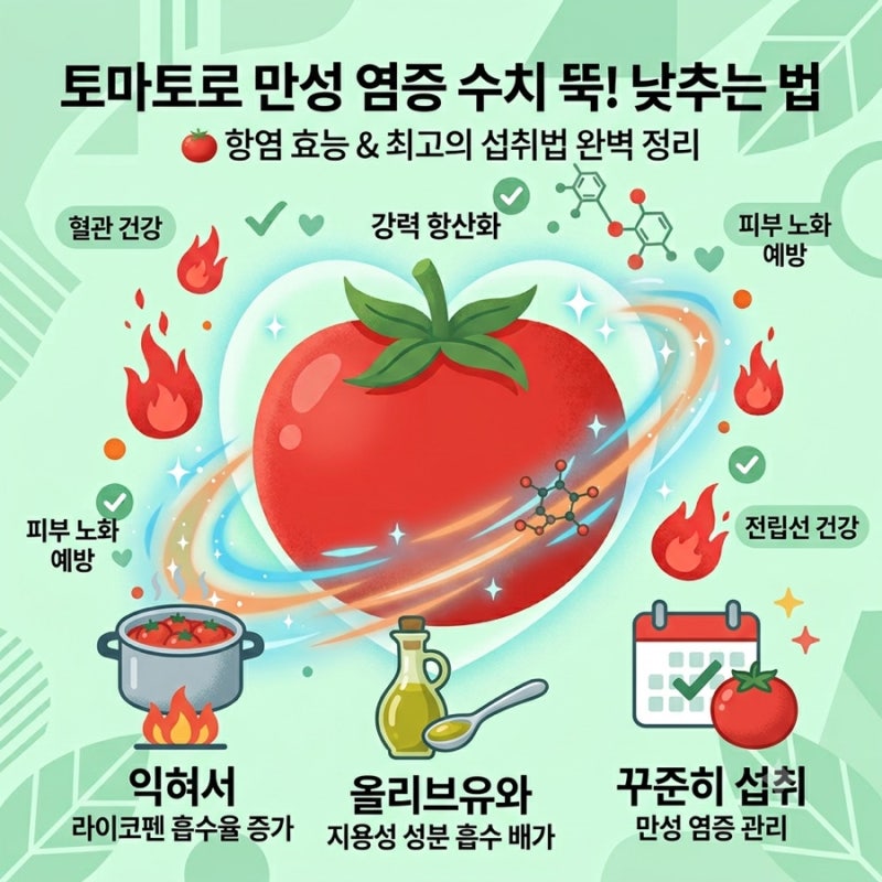 만성 염증 수치 낮추는 법: 토마토의 놀라운 항염 효능과 최고의 섭취법