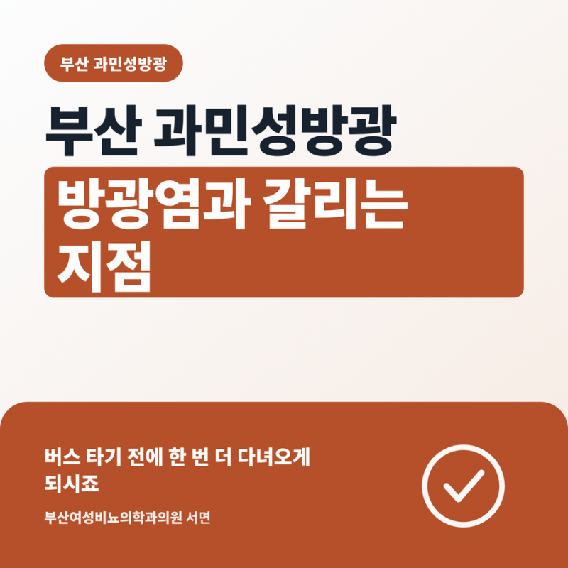 부산 과민성방광 방광염과 갈리는 지점