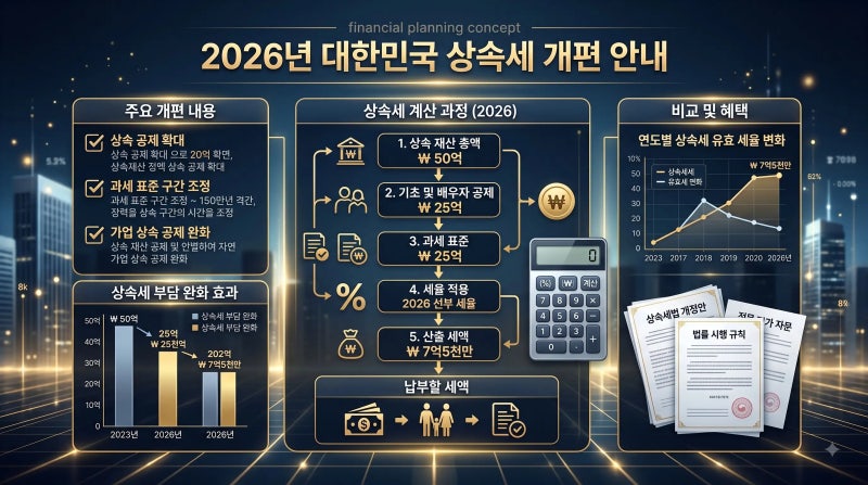 2026 상속세 개편 총정리: 자녀공제 5억은 진짜일까?