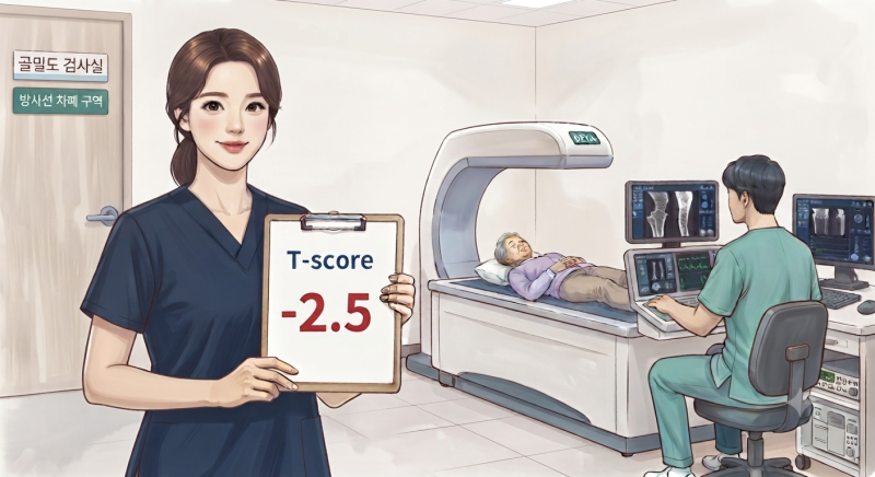 건강검진 골밀도 검사 결과지 읽는 법, T점수(T-score) 완벽 해석 및 대처법 (간호사 팁)