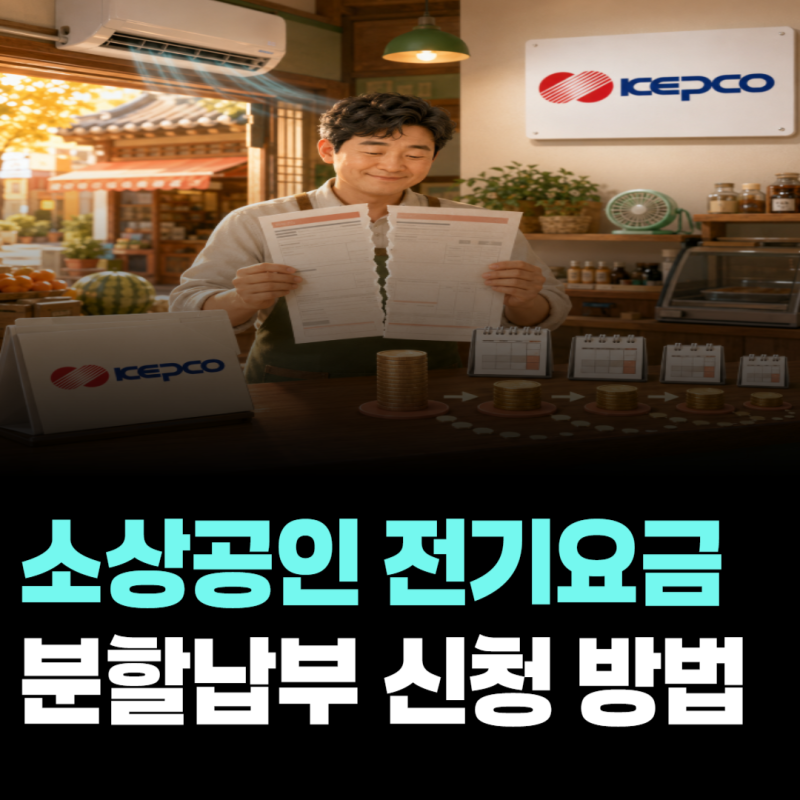 2026 소상공인 전기요금 분할납부 신청 방법, 50%만 먼저 낼 수 있을까?