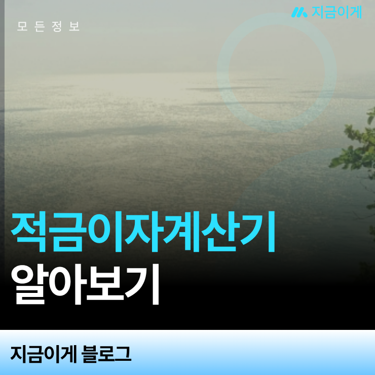 적금이자계산기 2026 복리 단리 차이와 만기 수령액 계산 꿀팁