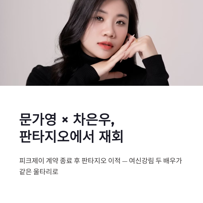 문가영 소속사 결별 후 차은우 재회, 판타지오 이적과 고래별 차기작 정리