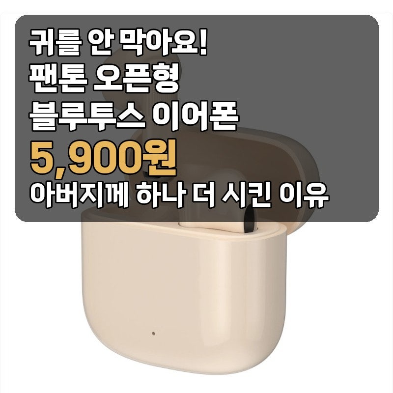 팬톤 오픈형 블루투스 6.0 무선 이어폰, 아버지께 하나 더 시킨 이유