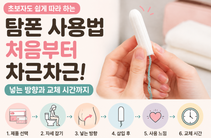 탐폰 사용법 초보자, 처음 넣는 법부터 교체 시간까지