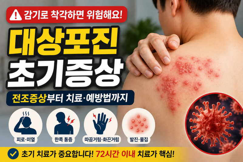 대상포진 초기증상, 감기로 착각하면 위험합니다! 꼭 알아야 할 전조증상 총정리