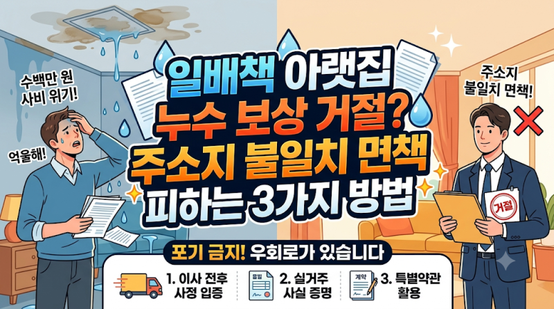 일배책 아랫집 누수 보상 거절? 면책 피하는 3가지 방법