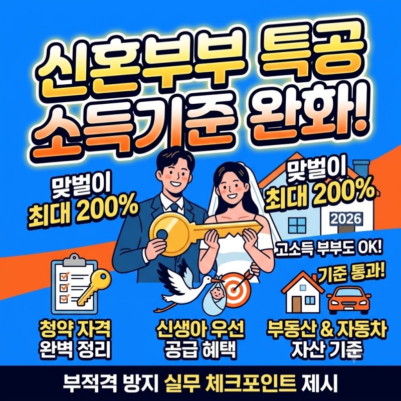 신혼부부 특별공급 소득기준 완화 공공분양 자격 조건 완벽 정리