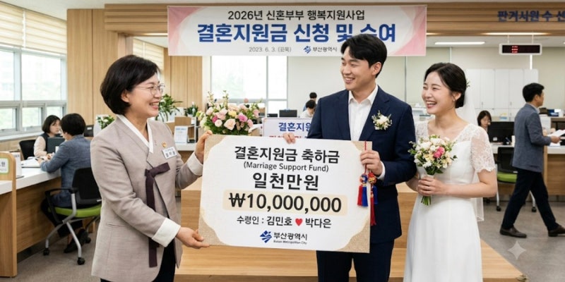 [2026 최신] 놓치면 1000만 원 손해! 2026년 결혼지원금 & 신혼부부 정부 혜택 총정리 (지자체 지....