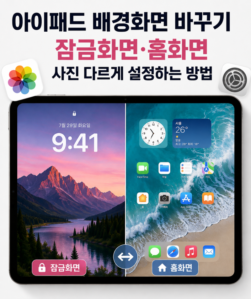 아이패드 배경화면 바꾸기, 잠금화면·홈화면 사진 다르게 설정하는 방법