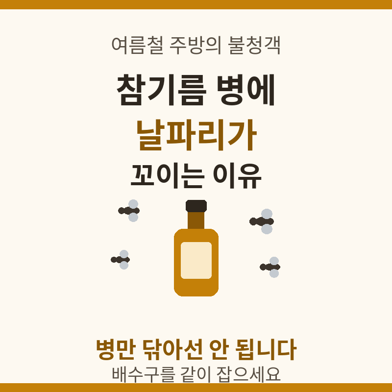여름철 참기름 병에 날파리(초파리), 원인부터 퇴치까지 총정리