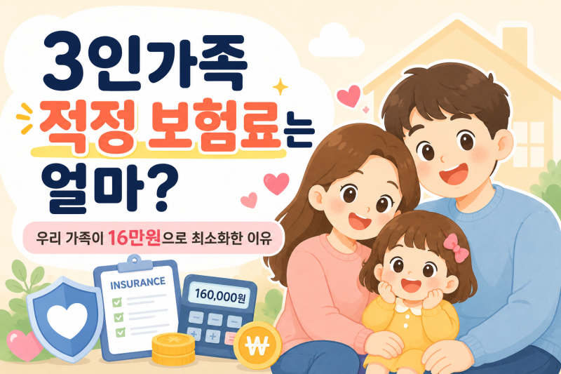 3인가족 적정 보험료는 얼마? 우리가 16만원으로 최소화한 이유