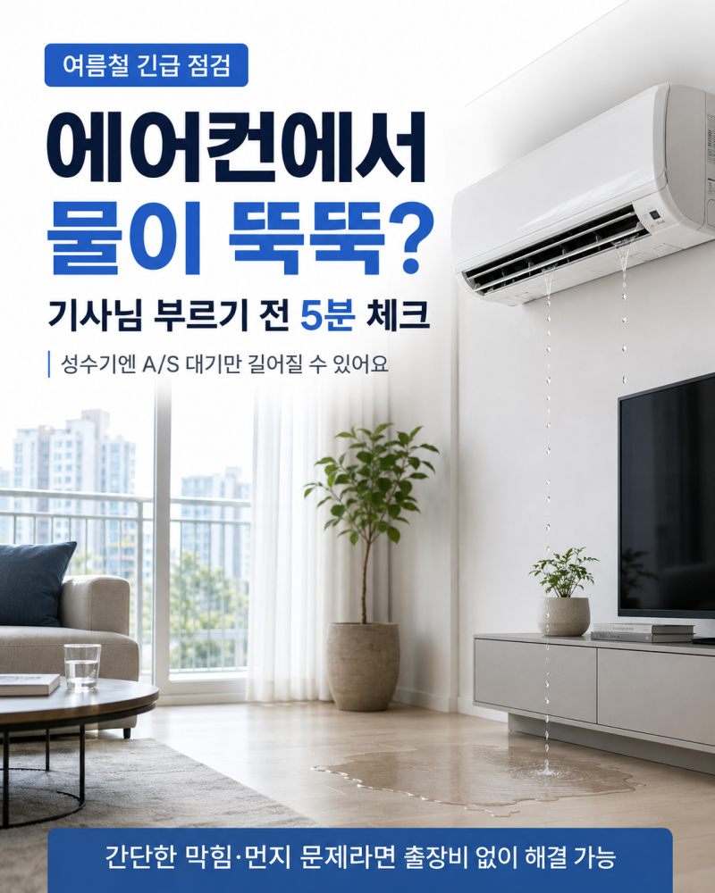 집 안 에어컨에서 물이 떨어진다면? 놓치지 마세요!
