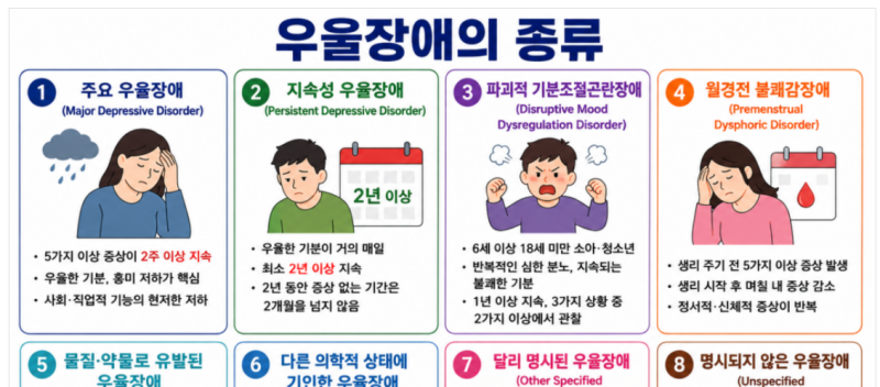 [정신간호학] 04. 우울 장애의 종류 및 증상