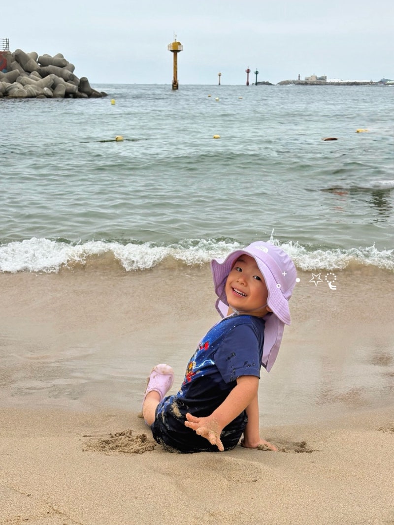 아기랑 강원도 바다 고성 해수욕장 천진해변! 주차 놀거리 준비물 고성 민박집 2026휴가