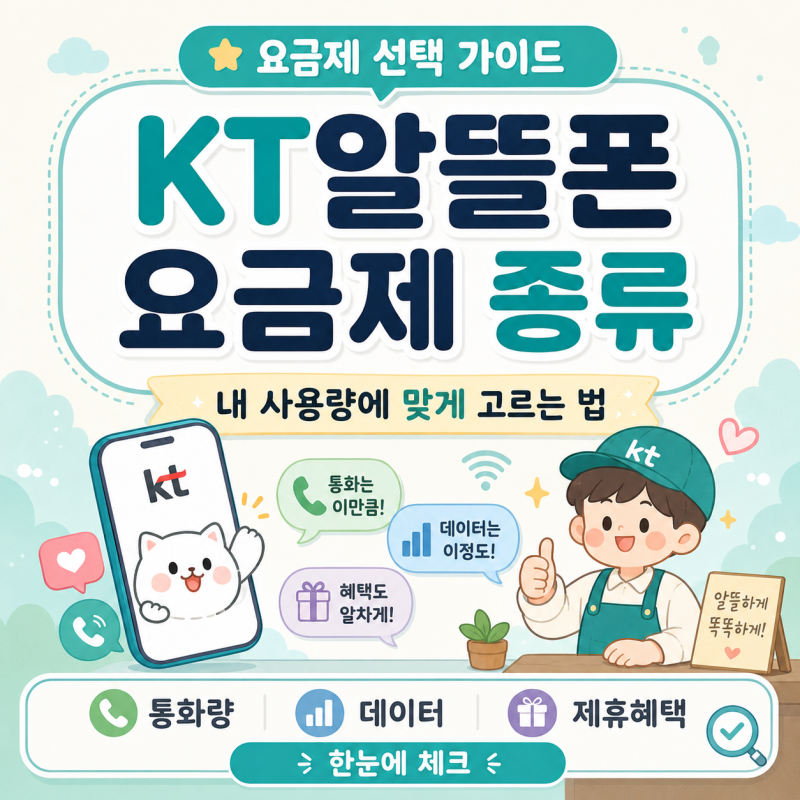 KT알뜰폰 요금제 종류, 내 사용량에 맞게 고르는 법