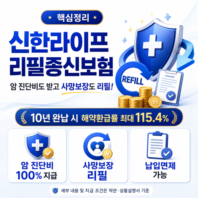 신한라이프 리필종신보험, 암 진단비 받고 사망보장까지 다시 채워지는 구조