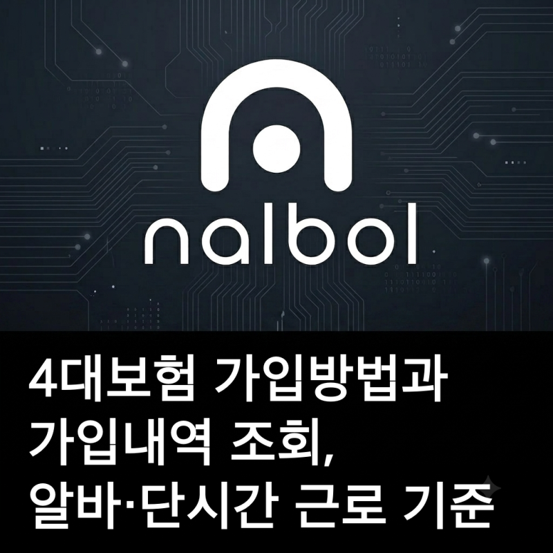 4대보험 가입방법과 가입내역 조회, 알바·단시간 근로 기준