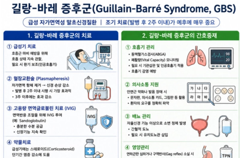 [성인간호학] 25. 길랑-바레 증후군의 치료 및 간호중재