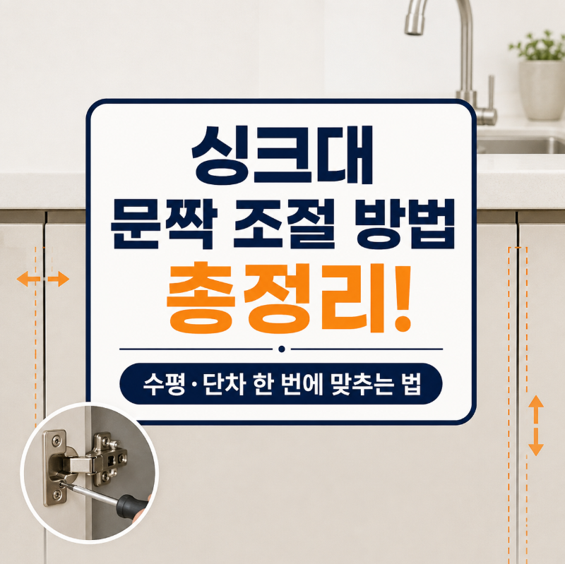 싱크대 문짝 조절 방법 총정리! 수평·단차 한 번에 맞추는 법